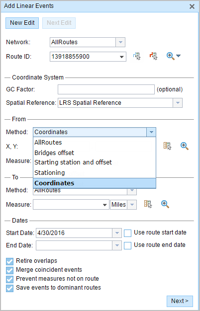 Method options Method options